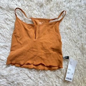 Urban Outfitters Orange Notched Crop Top